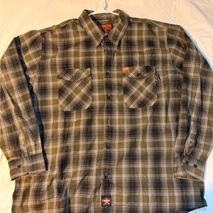 DIXXON Men's Olive Plaid Button Down Shirt